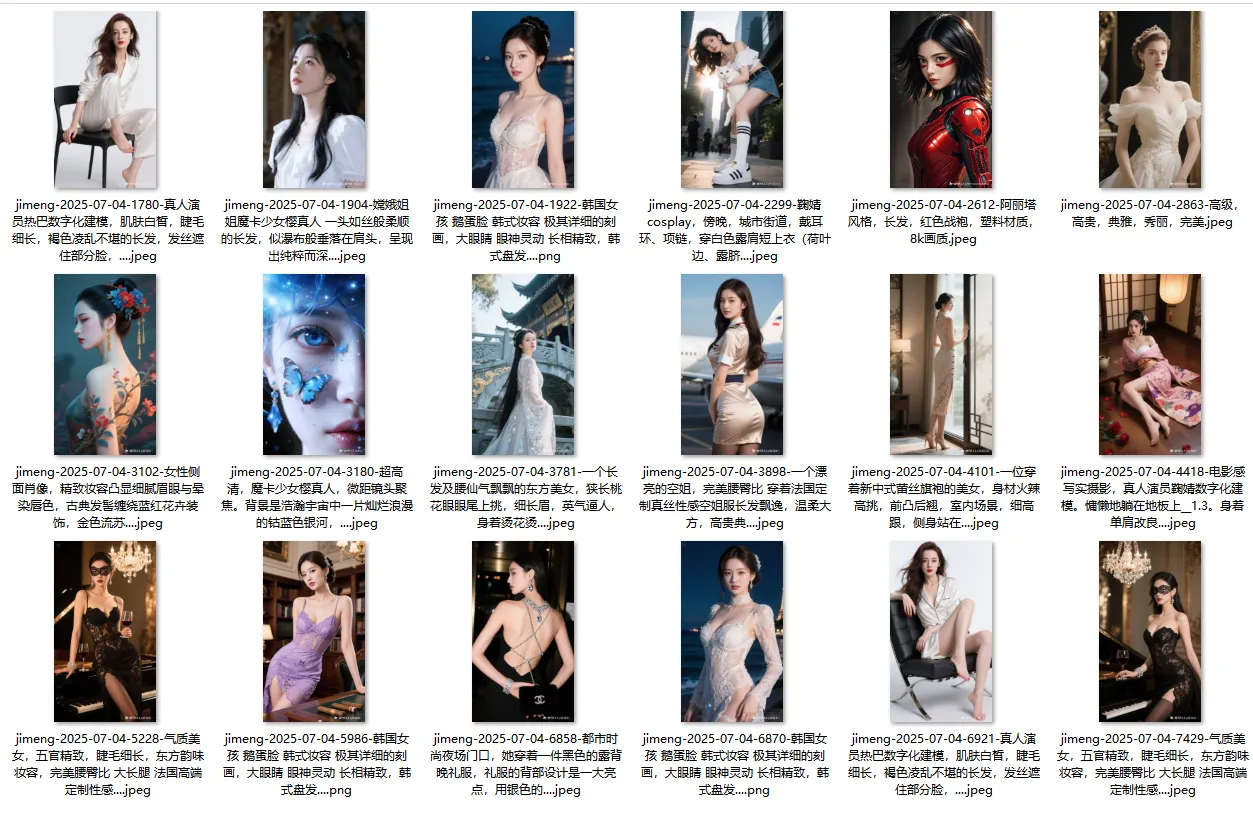 性感美 女Ai绘图提示词（千张图片+提示词）